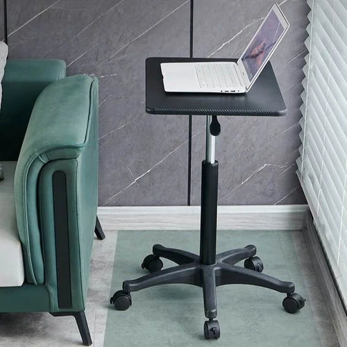 שולחן עבודה עמידה ישיבה למחשב נייד מתכוונן לגובה - לבן