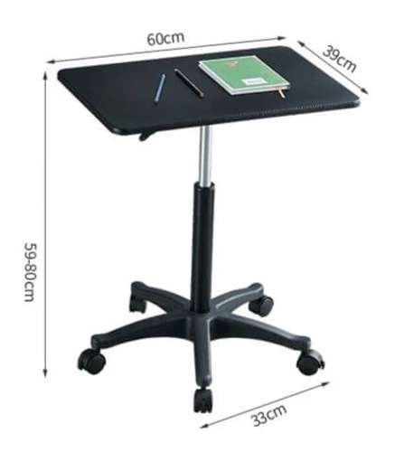 שולחן עבודה עמידה ישיבה למחשב נייד מתכוונן לגובה - שחור