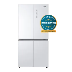 מקרר 4 דלתות זכוכית לבן  665 ליטר כשרות מהדרין Haier האייר דגם 7100