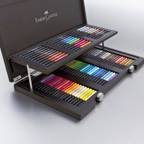 ערכת מפוארת של 90 טושי מכחול Pitt Artist Pens Brush במזוודת עץ