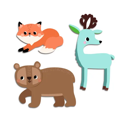 יצירה לקטנטנים - 62 מדבקות חיות היער
