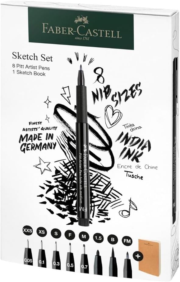 ערכת טושים שחורים  + פנקס ציור SKETCH SET