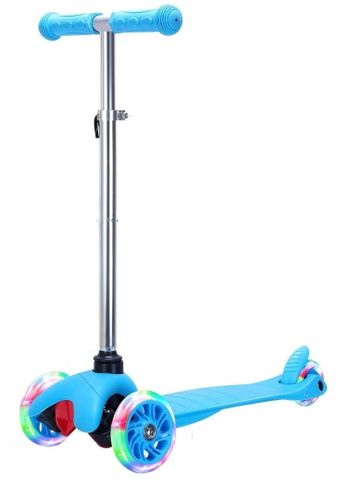 קורקינט עם אורות בגלגלים וכידון מתכוונן ל-3 מצבי גובה Cool SCOOTER - כחול