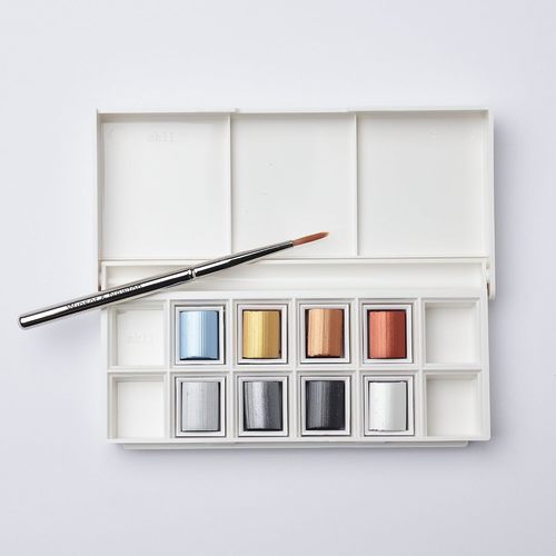 סט 8 צבעי מים בגוונים מתכתיים   Cotman Watercolour Metallic Pocket set
