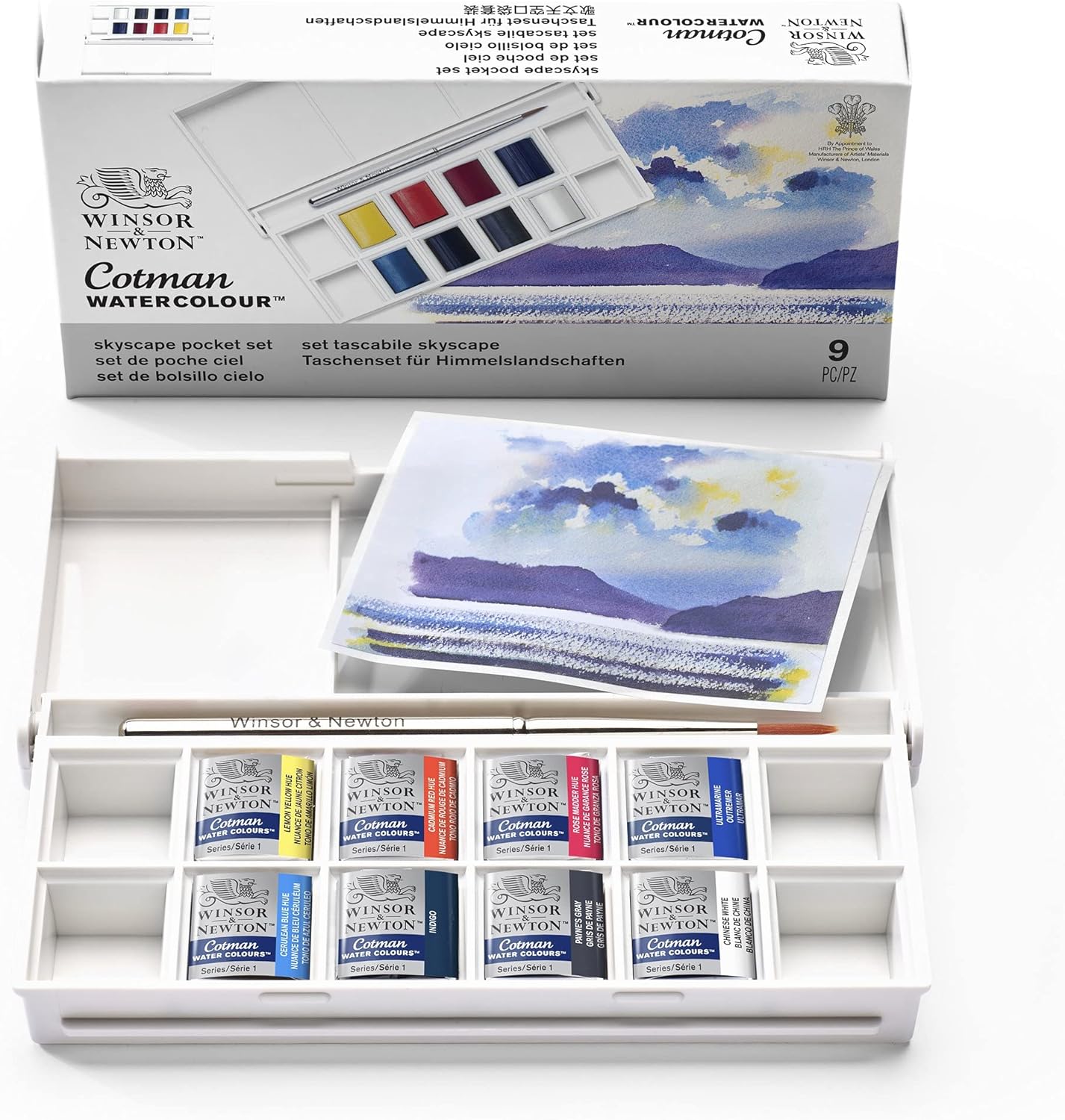 סט 8 צבעי מים בגווני שמיים  Cotman Watercolour Skyscape Pocket set