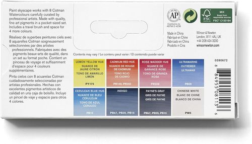 סט 8 צבעי מים בגווני שמיים  Cotman Watercolour Skyscape Pocket set