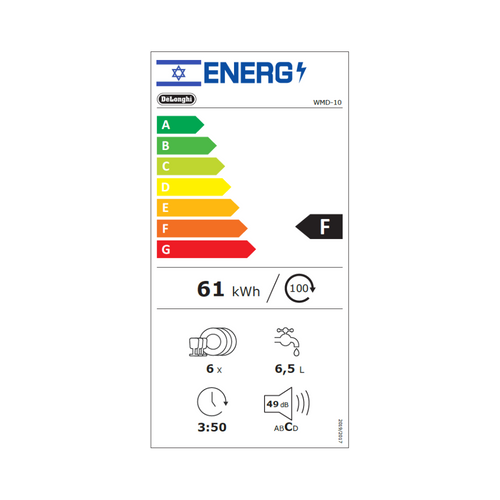 מדיח כלים ‏קומפקטי Delonghi WMD10T דה לונגי