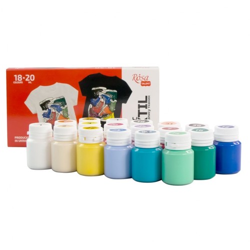 סט 18 צבעי בד ROSA TALENT ACRYLIC TEXTILE