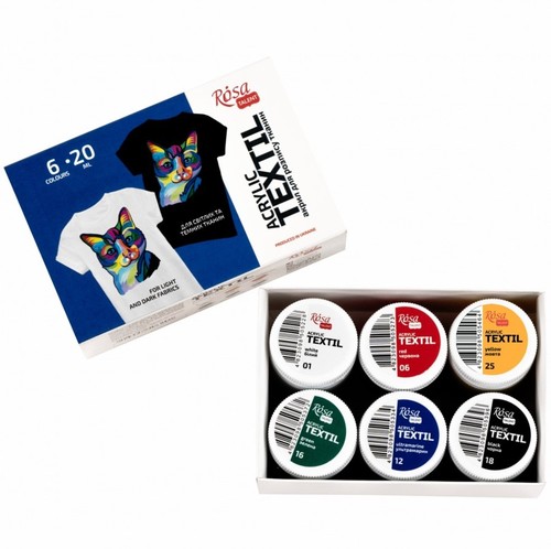סט 6 צבעי בד ROSA TALENT ACRYLIC TEXTILE 