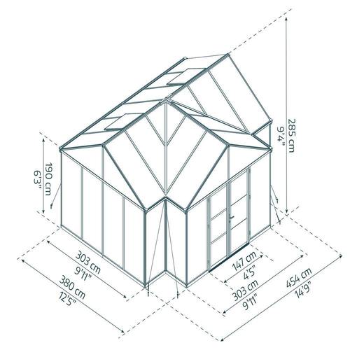 חממת לייף סטייל 4.5x3.8 TRIOMPHE -צבע שחור