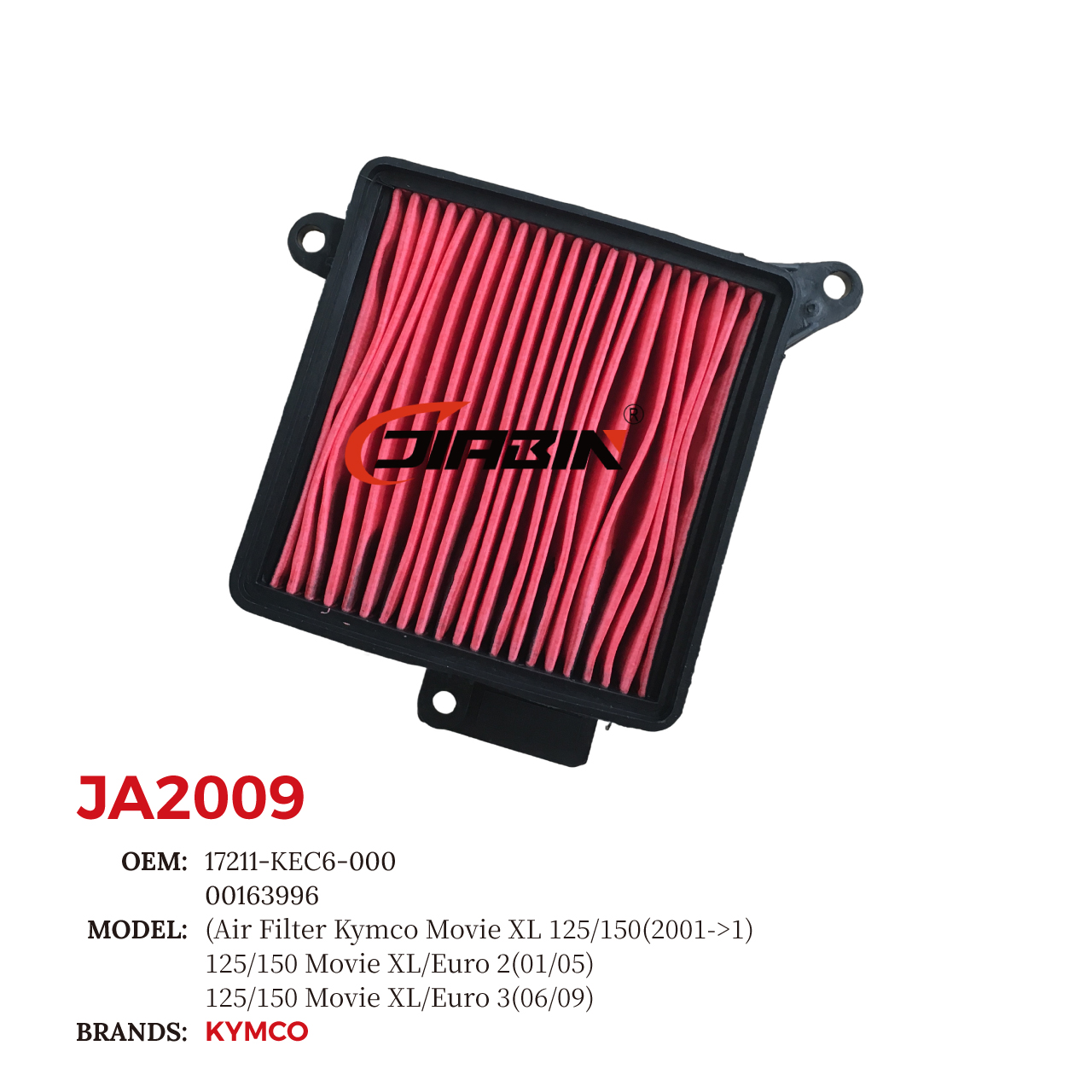 מסנן אוויר לקימקו מובי 125 - JIABIN KYMCO MOVIE 125XL 01-09 AIR FILTER