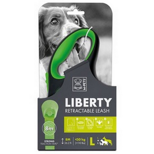 אמ פטס M-Pets רצועה מתארכת לכלב עד 50 ק?ג ירוק L