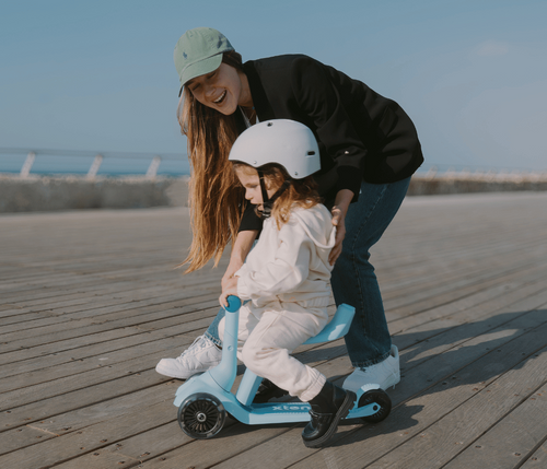 Xtend מיני רייד 4 ב 1 בימבה דחיפה מגיל שנה עד קורקינט מתקפל לגיל 9 - אפור/לבן