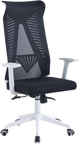 כסא משרדי עם משענות - דגם Manager - לבן שחור