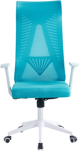כסא משרדי עם משענות - דגם Manager - לבן כחול