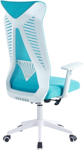 כסא משרדי עם משענות - דגם Manager - לבן כחול