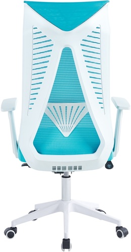 כסא משרדי עם משענות - דגם Manager - לבן כחול