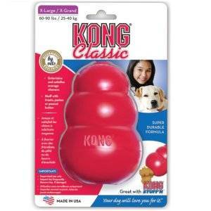 קונג Kong צעצוע לכלב קלאסיק נחום תקום עם מחבוא חטיפים אדום גדול L