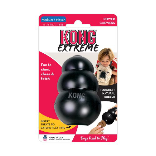 קונג Kong צעצוע לכלב אקסטרים נחום תקום עם מחבוא חטיפים שחור בינוני M