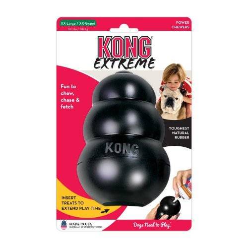 קונג Kong צעצוע לכלב אקסטרים נחום תקום עם מחבוא חטיפים שחור ענק XXL