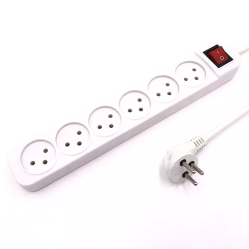 מפצל מתח 6 שקעים עם מפסק וכבל Luggar XS-MS-61 Multi Socket With On/Off Switch And 1m Extension Power Cable