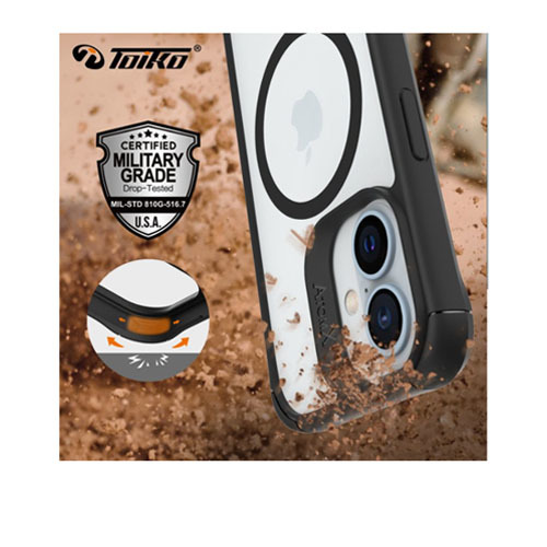כיסוי מגן אחורי שקוף מגנטי מבית Toiko מסדרת AtomX לסמארטפון Apple iPhone 16 אפל