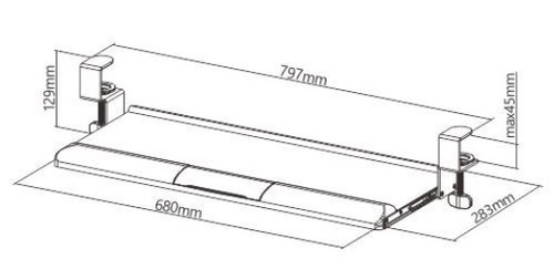 מגירת מדף למקלדת ועכבר Lumi KBT-08