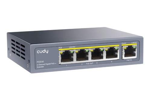 HUB CUDY POE 4-CHANEL 60W GIGABITE POE+EXTENDER POE40