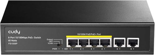 HUB CUDY 6 PORT POE 10/100 60W FS1006P-IL