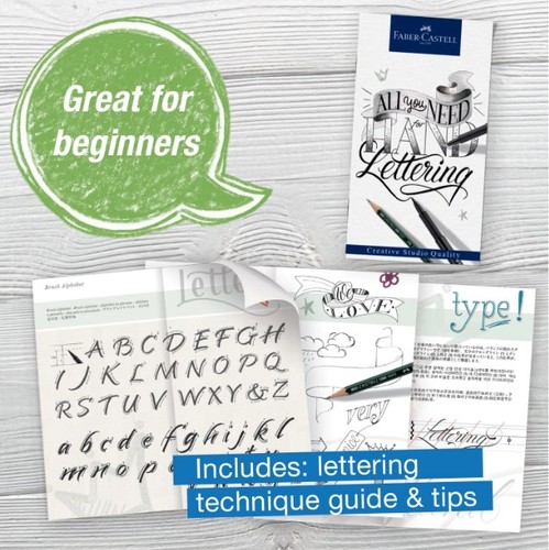ערכת טושי מכחול STARTER SET HAND LATTERING (גוונים אפורים/שחורים)