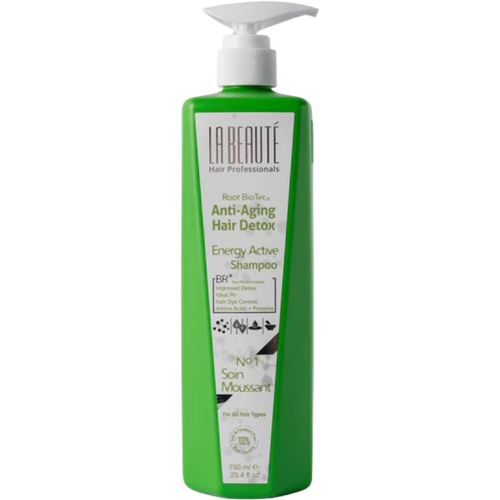 שמפו אנרגטי ללא מלחים לחיזוק שיער דליל - Anti-aging Hair Detox Energy לה בוטה 750 מ