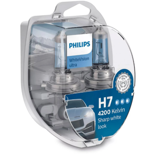 ‏זוג נורות H7 Philips WhiteVision Ultra