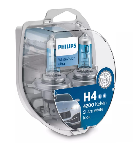 ‏זוג נורות H4 Philips WhiteVision Ultra