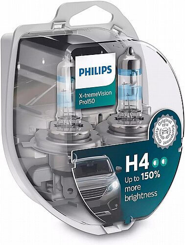 ‏זוג נורות H4 Philips X-tremeVision Pro150