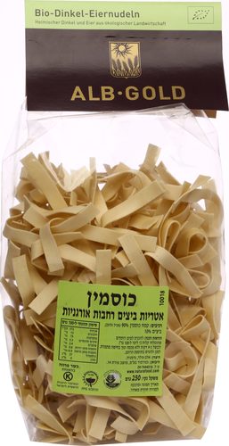 אטריות כוסמין וביצים רחבות אורגניות - אלב גולד