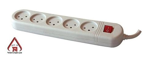 מפסק  5 שקעים 1 מ’/0.75 OMEGA