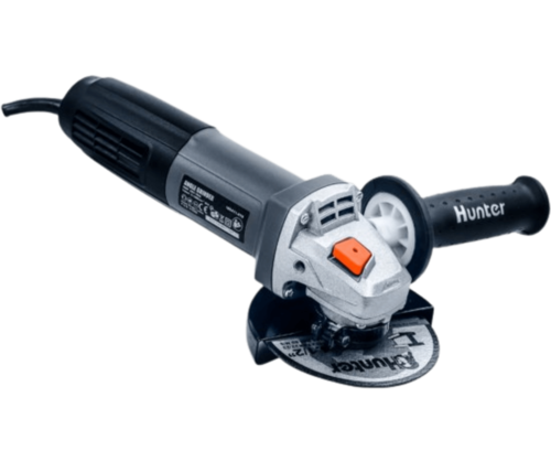 משחזת זווית Hunter 4.5 אינץ' דגם 100411-019 עם מנוע 850W, כולל מגן דיסק וידית אחיזה ארגונומית
