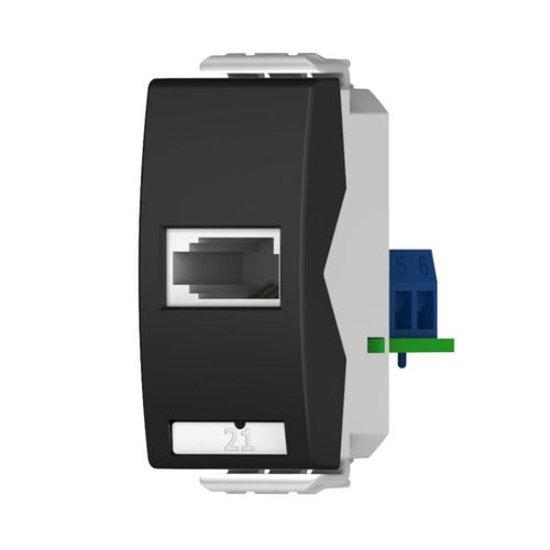 שקע טלפון ישראלי 1 מודול שחור ניסקו סוויץ’