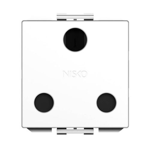 שקע כח בריטי 2 מודול לבן ניסקו סוויץ’