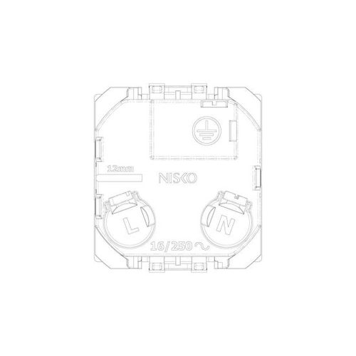 שקע כח בריטי 2 מודול לבן ניסקו סוויץ’