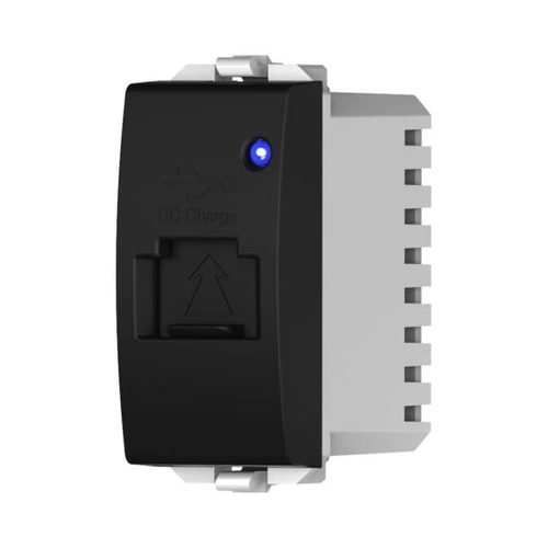 מטען 5V 1A USB מואר לד כחול 1 מודול שחור ניסקו סוויץ’