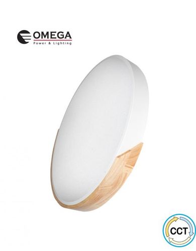 צמוד תקרה VEGAS קוטר 500 60W לבן/עץ CCT גוף תאורה 