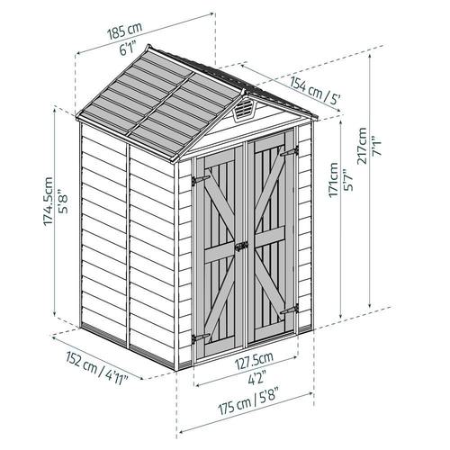 מחסן גינה SKYLIGHT קרם 1.9x1.5