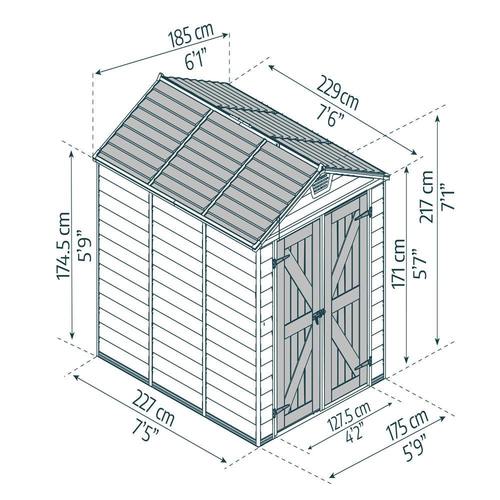 מחסן גינה SKYLIGHT קרם 1.9x2.3