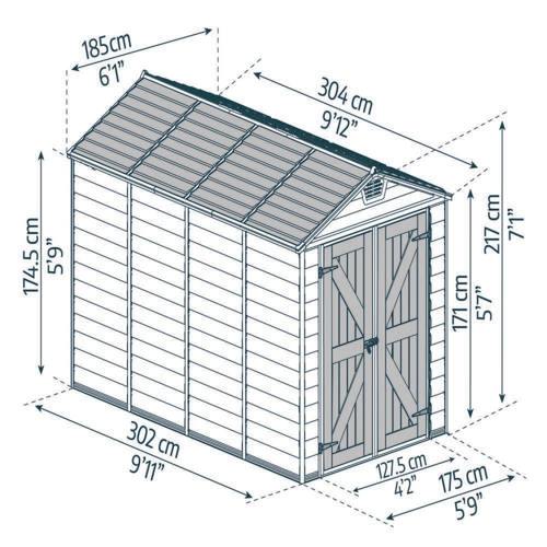 מחסן גינה SKYLIGHT קרם 1.9X3