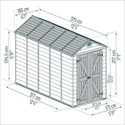 מחסן גינה SKYLIGHT קרם 1.9x3.8