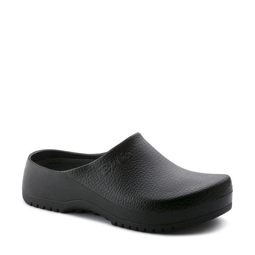 כפכפי Birkenstock Super Birki בצבע שחור לטבחים ורופאים, עשויים פוליאוריטן עמיד עם מדרס מיקרופייבר