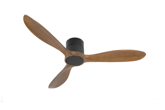 מאוורר  "SELESTE" צמוד תקרה DC 35W - גימור שחור - כנפיים עץ אגוז 