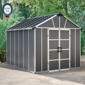 מחסן גינה YUKON אפור כהה 3.3x4 - כולל רצפה