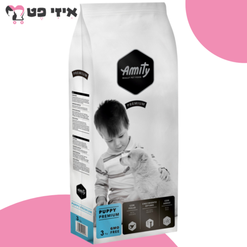 אמיתי פרמיום פאפי עוף ואורז לגורי כלבים 3 ק